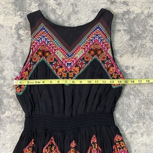 Tanvi Kedia Anthropologie Patchwork Embroidered Chevron Midi Boho Dress - Picture 9 of 16